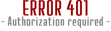 ERROR 401 - Authorization required -